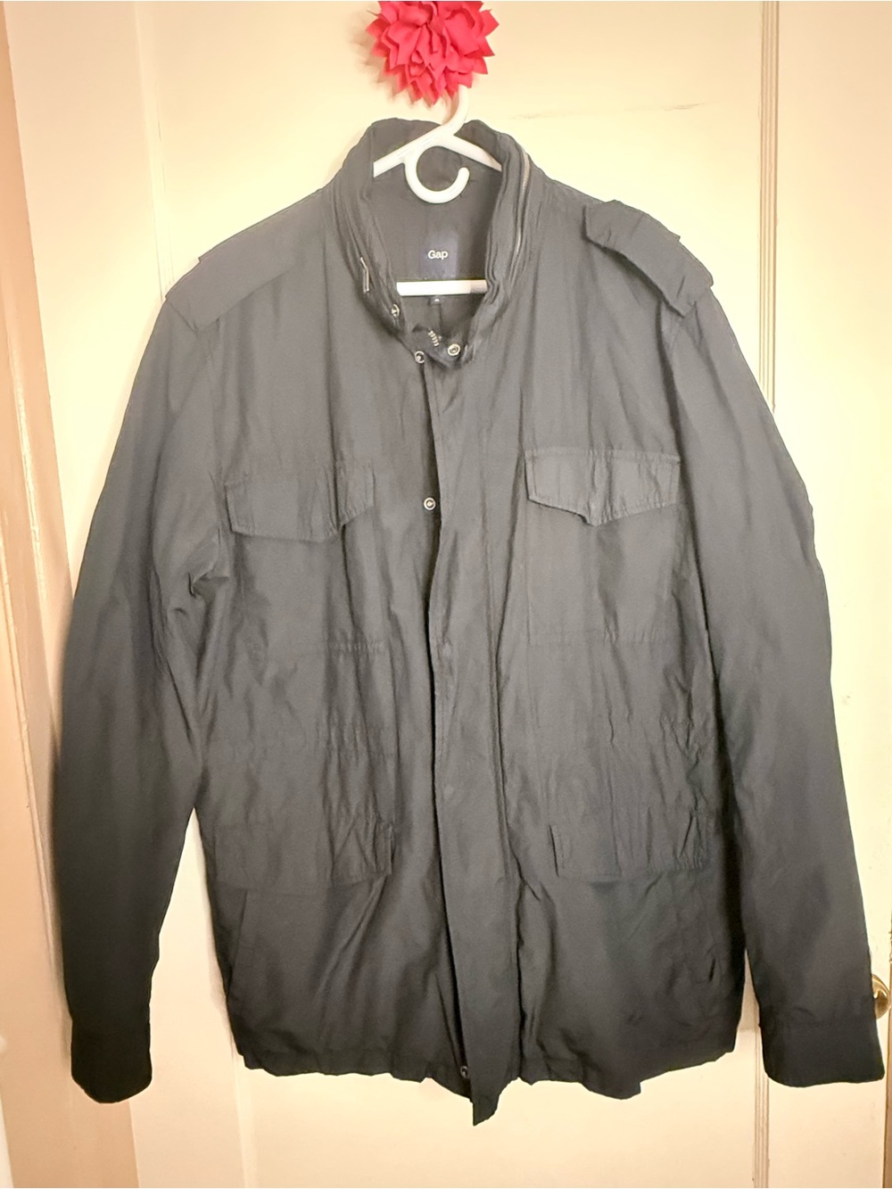 GAP Men’s Black Utility Field Jacket Size XL Lightweight Military Style